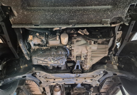 Aluminum skid plate for the protection of the engine and the gearbox for Ford Transit Custom - FWD