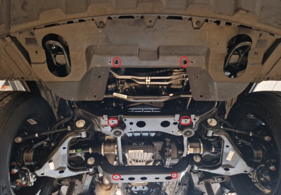 Steel skid plate for Jac T8