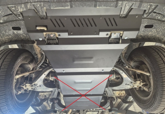 Steel skid plate for the protection of the engine and the radiator for Maxus T60 Max