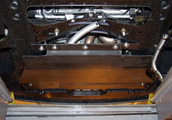 Steel skid plate for Peugeot 607