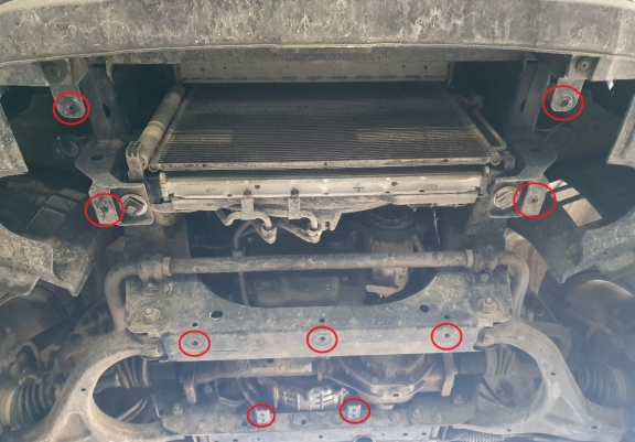 Steel skid plate for SsangYong Rexton