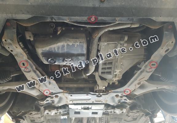 Aluminum skid plate for the protection of the engine and the gearbox for Volvo S80