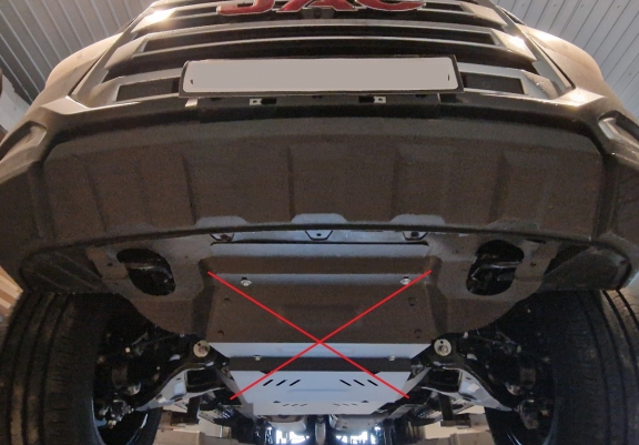 Steel gearbox skid plate for Evo Cross 4