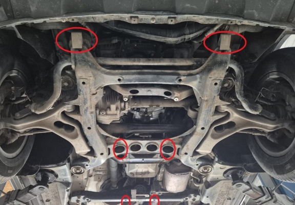 Steel skid plate for VW Touareg 7P