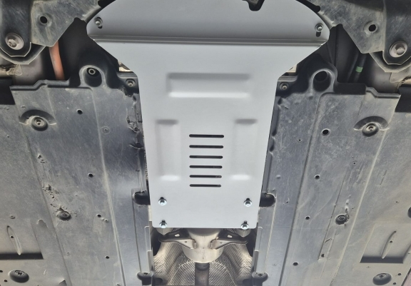 Aluminum catalytic converter plate/cat lock for Toyota Prius