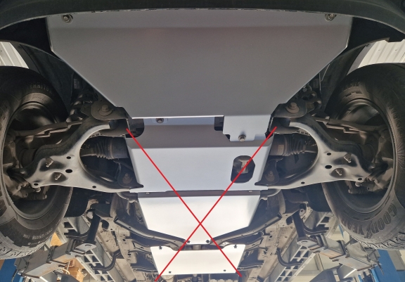 Aluminum radiator skid plate for Ford Ranger