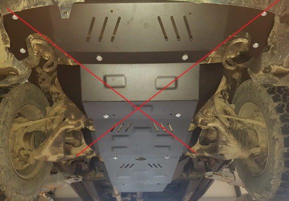 Steel gearbox skid plate for Toyota Hilux Revo