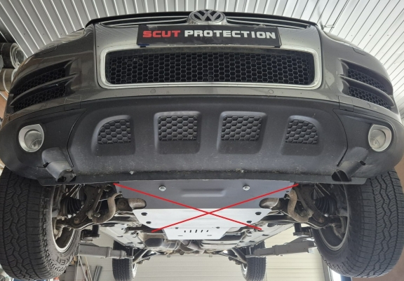Steel manual and automatic gearbox skid plate for Porsche Cayenne