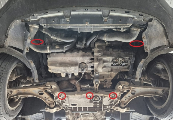 Steel skid plate for Volkswagen Caddy