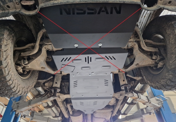 Aluminum gearbox skid plate for Nissan Pathfinder