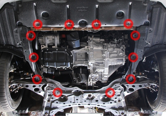 Aluminum skid plate for Toyota Prius